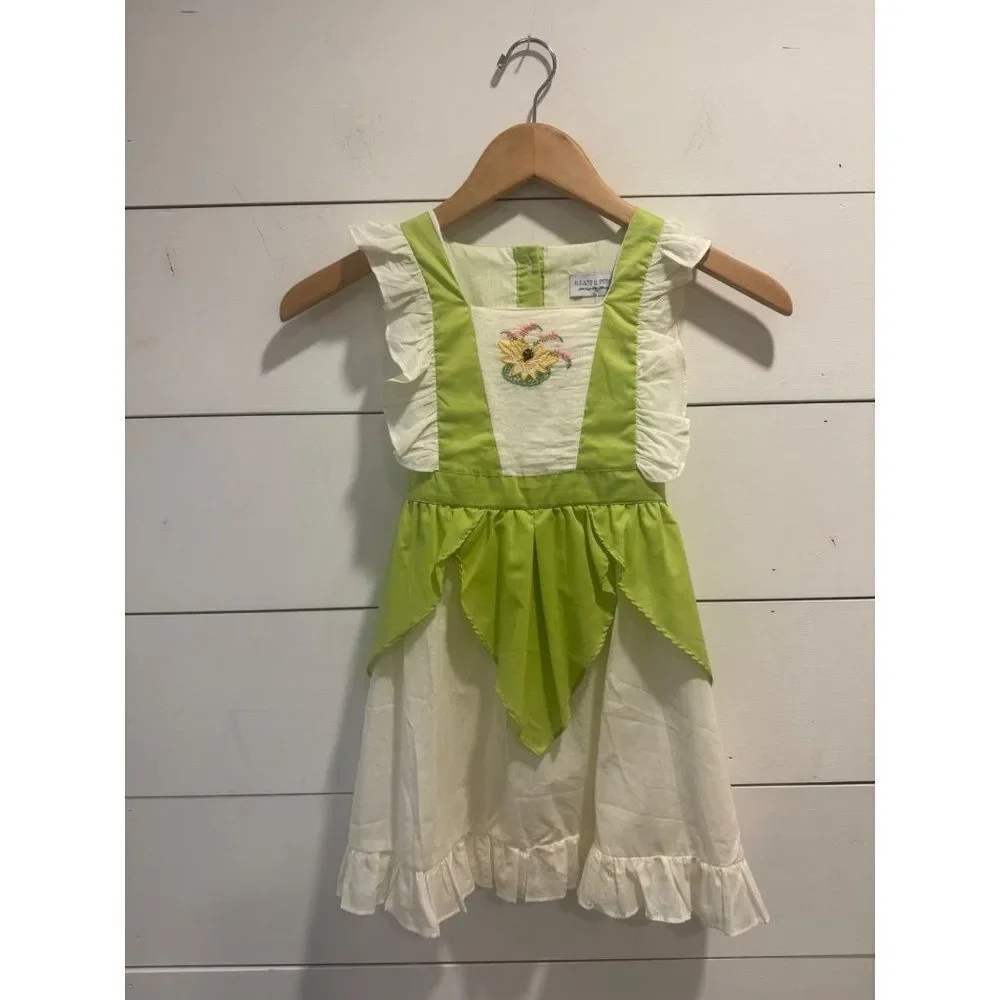 NWT Pleats & Stitches Handmade Girls Embroidered Floral Dress 5